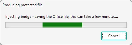 Producing a protected Office file