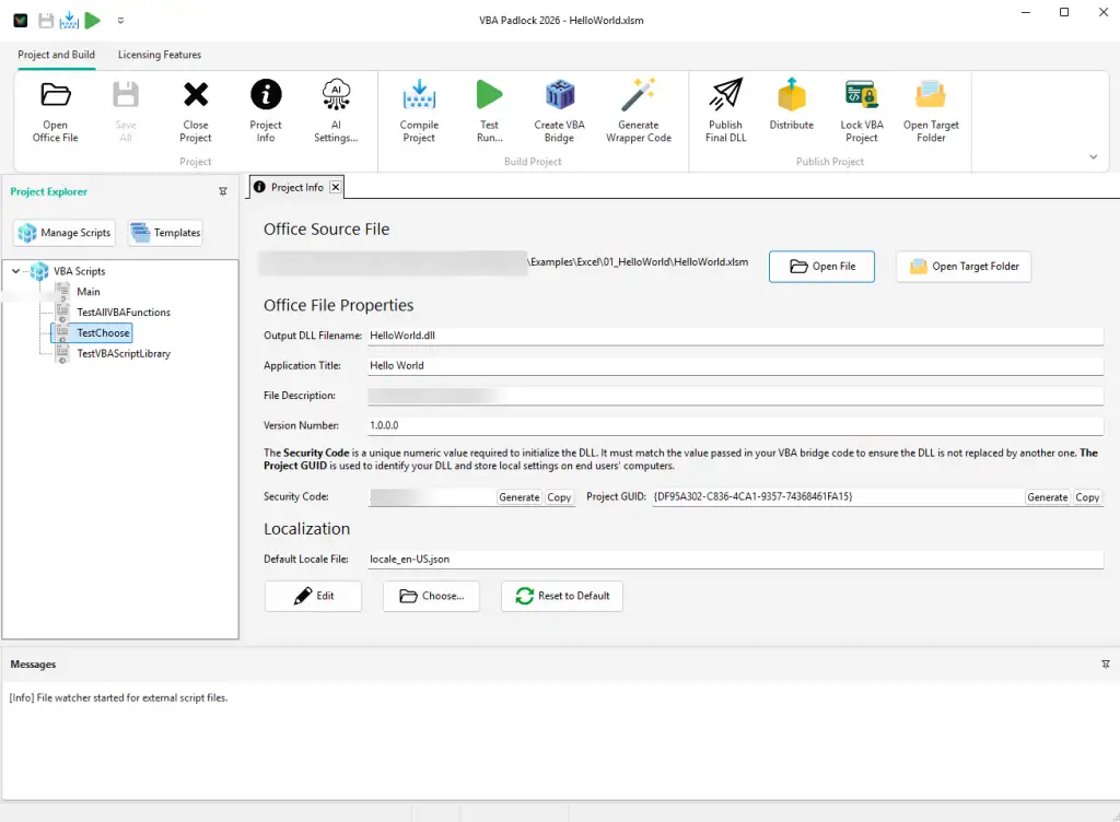VBA Padlock Studio with project management interface