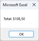 Excel execution result