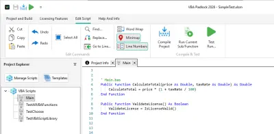 Function list and IntelliSense auto-complete