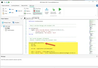 Word-specific VBA code example