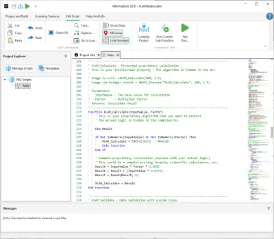 Excel-specific VBA code with cell references