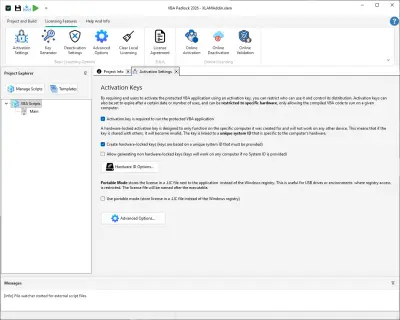 Activation Settings — configure key format and validation rules