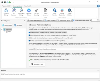 Advanced Activation Options — fine-tune activation behavior